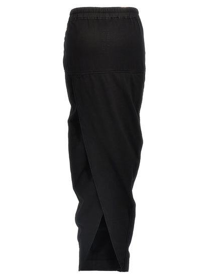 Skirt by DRKSHDW for women in organic cotton black features a contoured silhouette from the Women's Organic Cotton Skirt collection, characterized by its contoured maxi mini for a contoured finish.