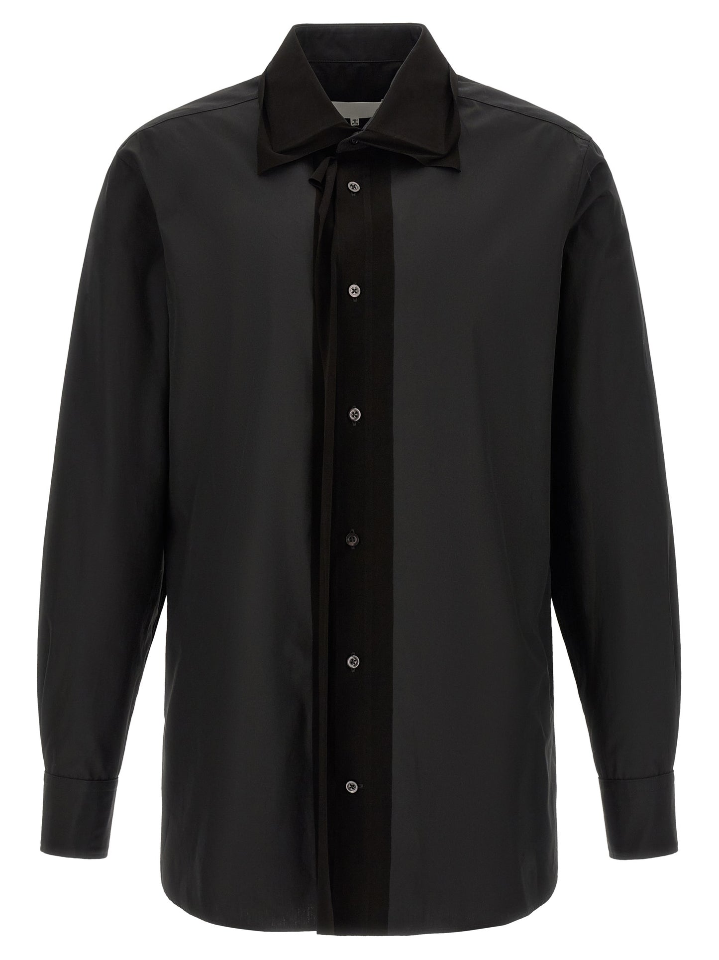 Shirt by Maison Margiela for men in cotton black showcases a sublime silhouette, artfully detailed with a sublime and for a sophisticated, sublime finish.