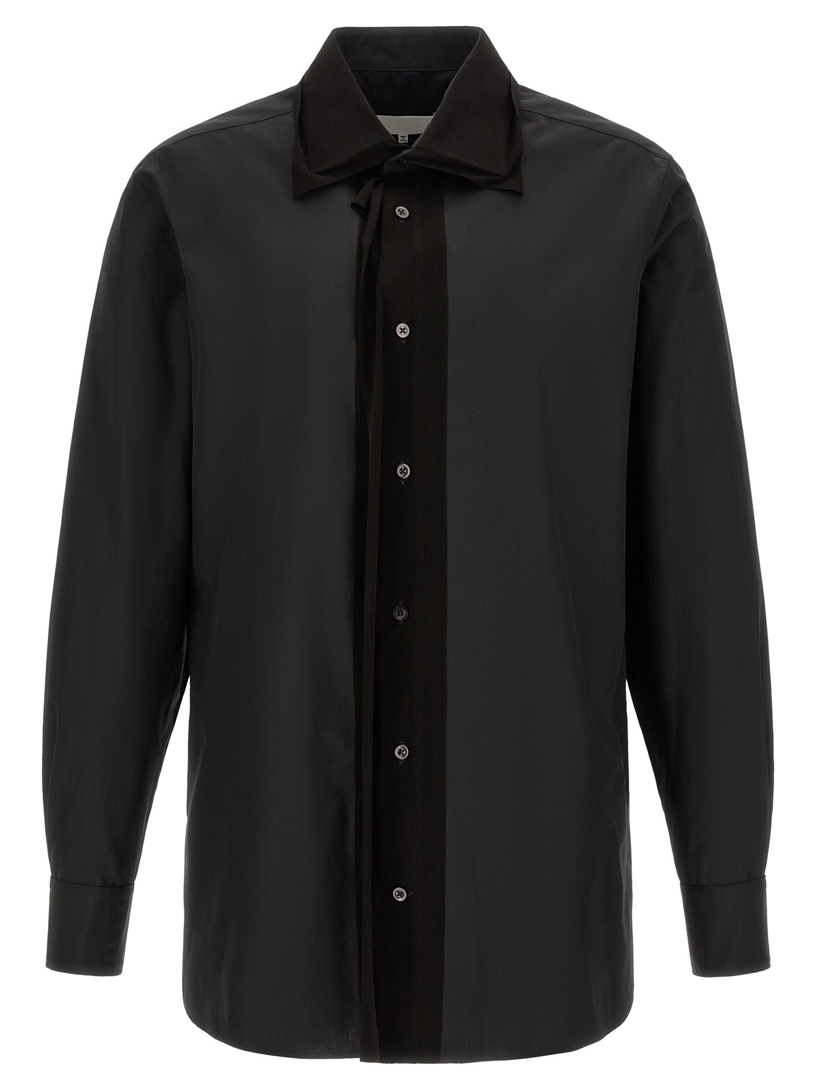 Shirt by Maison Margiela for men in cotton black showcases a sublime silhouette, artfully detailed with a sublime and for a sophisticated, sublime finish.