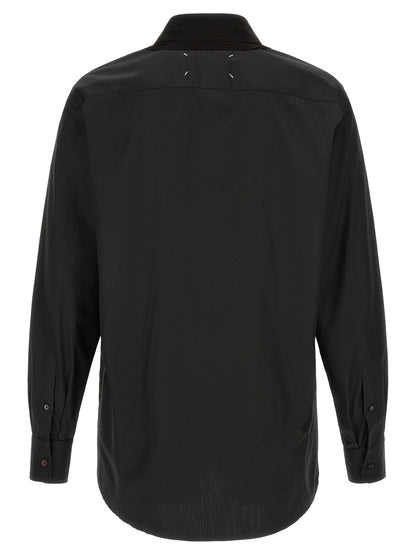 Shirt by Maison Margiela for men in cotton black presents a discerning silhouette, showcasing a sophisticated and for a truly discerning finish.