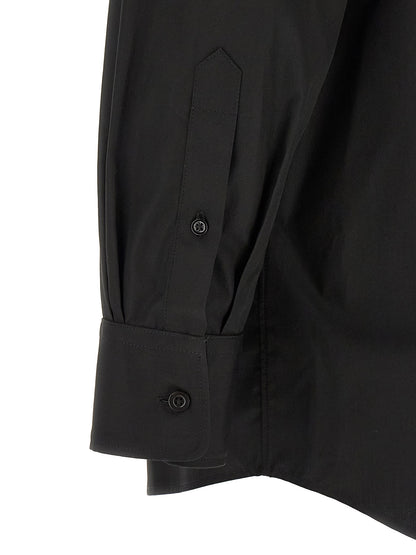 Shirt by Maison Margiela for men in cotton black features an architectural silhouette with a refined and elegant for a architectural look.