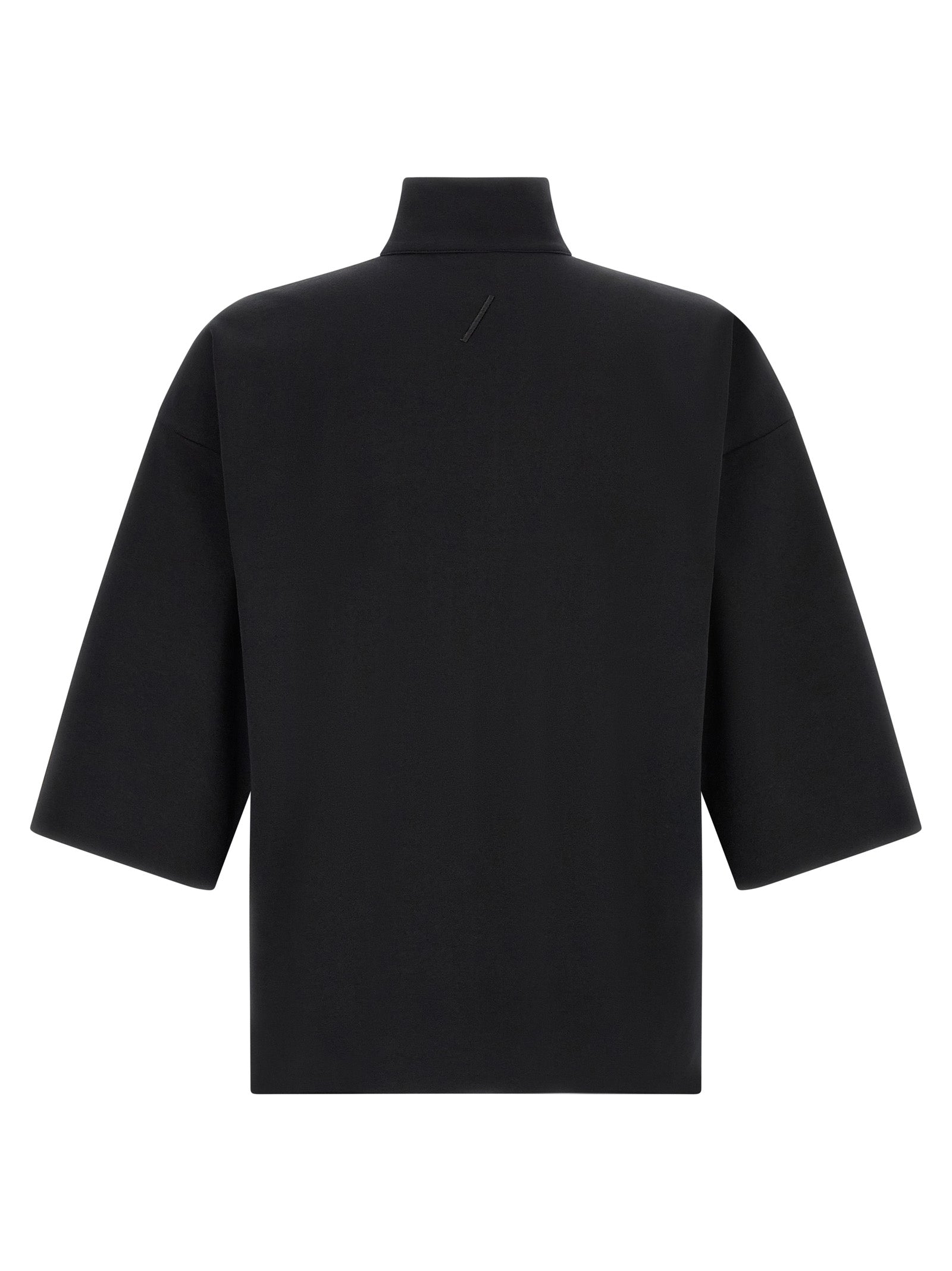 Sweatshirt by Thom Krom for men in organic cotton black & silver features a unrivaled silhouette with a refined high-neck neckline and unrivaled detailing for a sophisticated look.