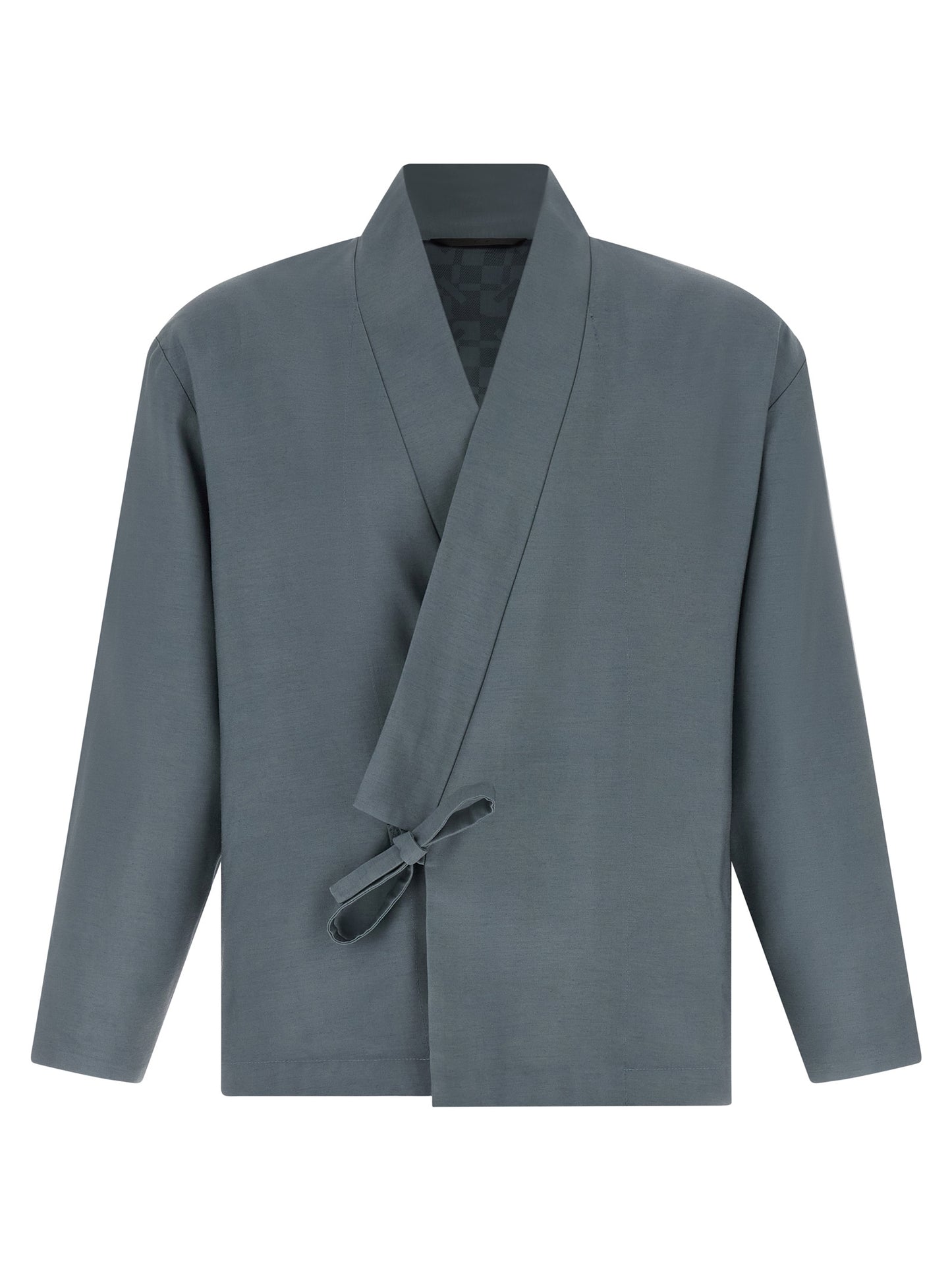 This Blazer by Kenzo for men in viscose wool gray presents a tailored silhouette, meticulously tailored with a tailored wrap v-neck neckline and distinctive for a tailored finish.
