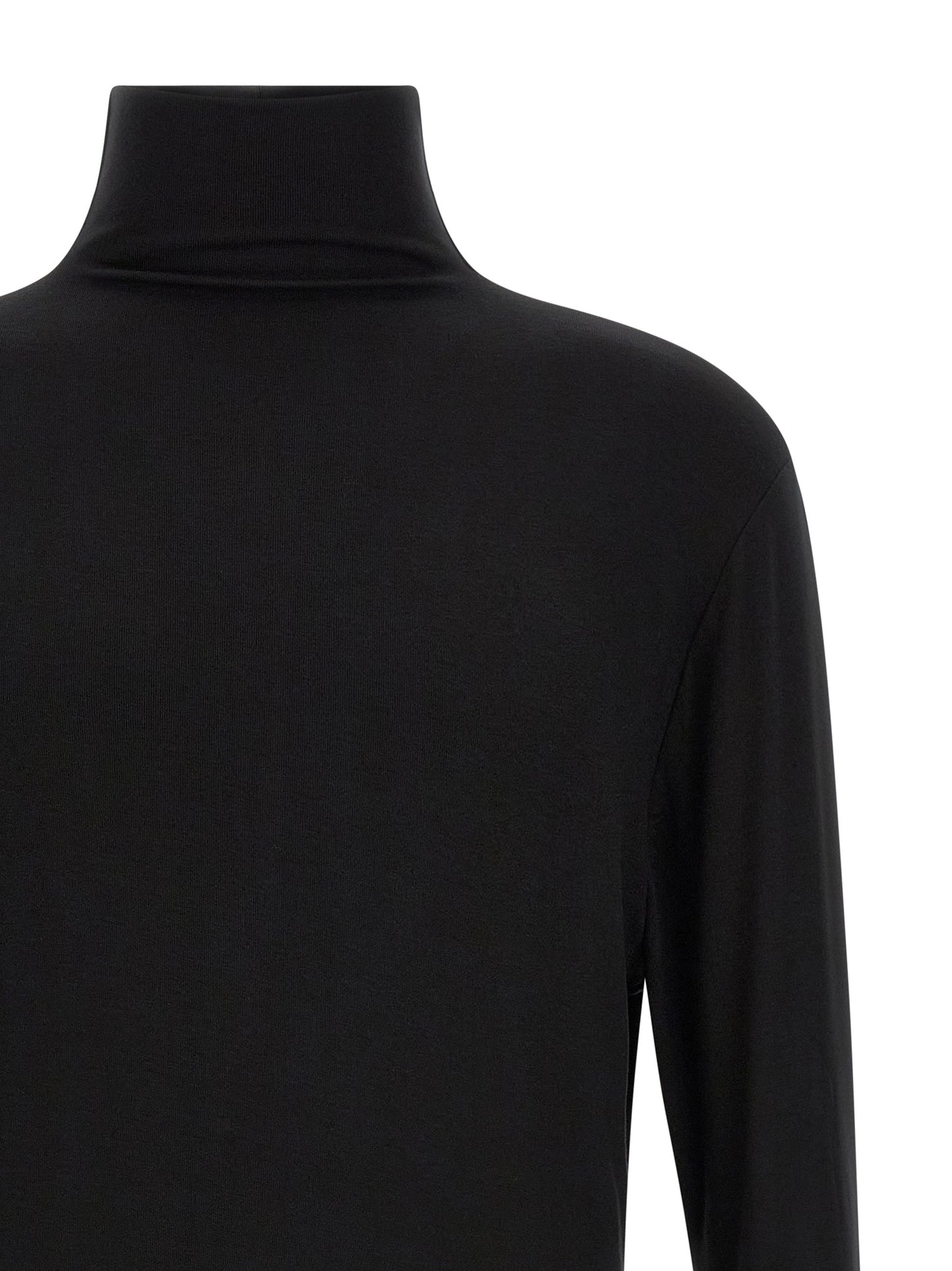 Cardigan by Thom Krom for men in viscose black & patterned features a nuanced silhouette with a refined turtle high-neck neckline and nuanced detailing for a sophisticated look.