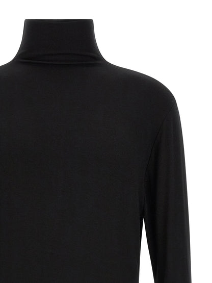 Cardigan by Thom Krom for men in viscose black & patterned features a nuanced silhouette with a refined turtle high-neck neckline and nuanced detailing for a sophisticated look.