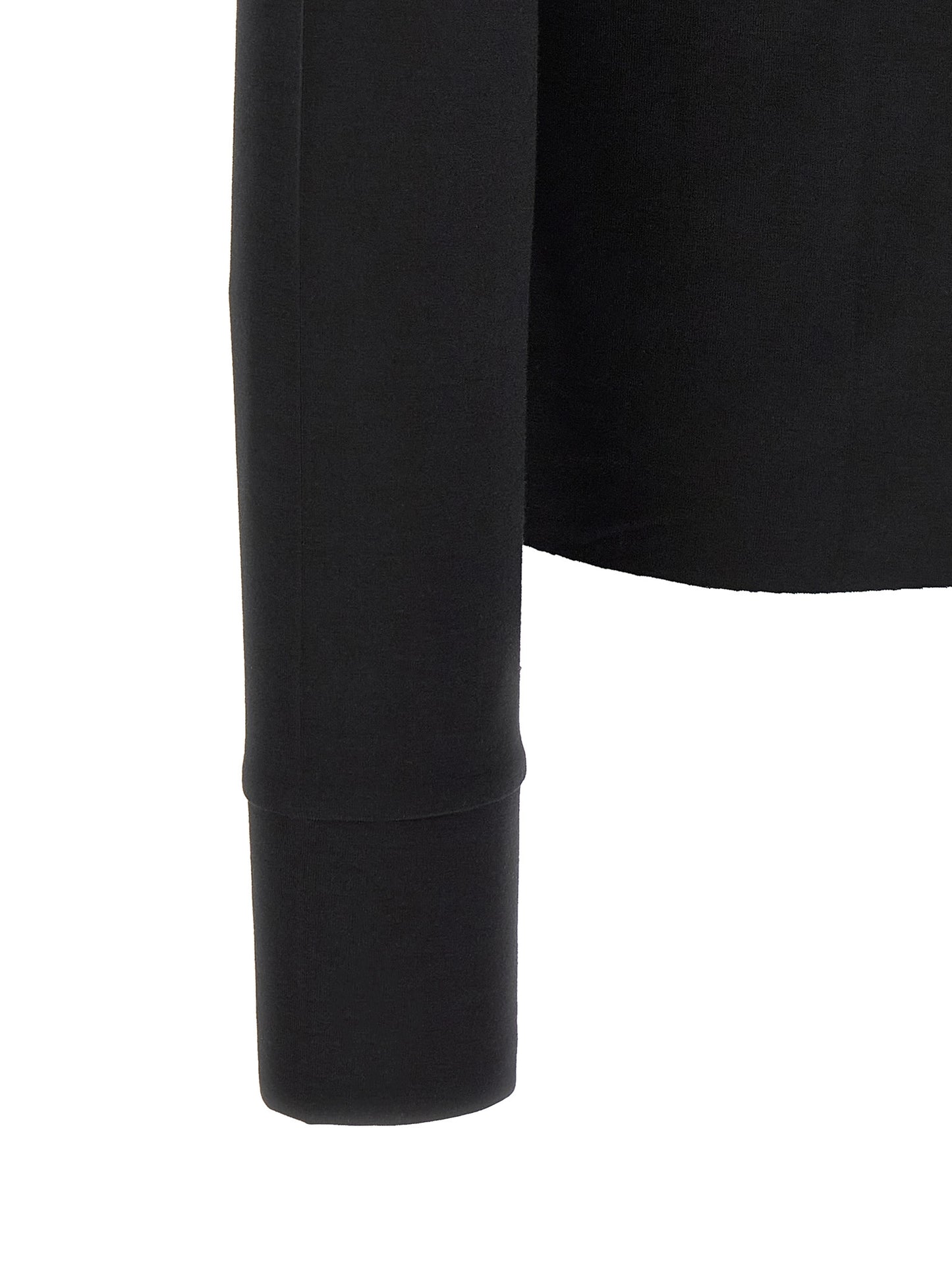 Cardigan by Thom Krom for men in viscose black features a dramatic silhouette, showcasing a sophisticated and dramatic detail for a timeless, premium look.
