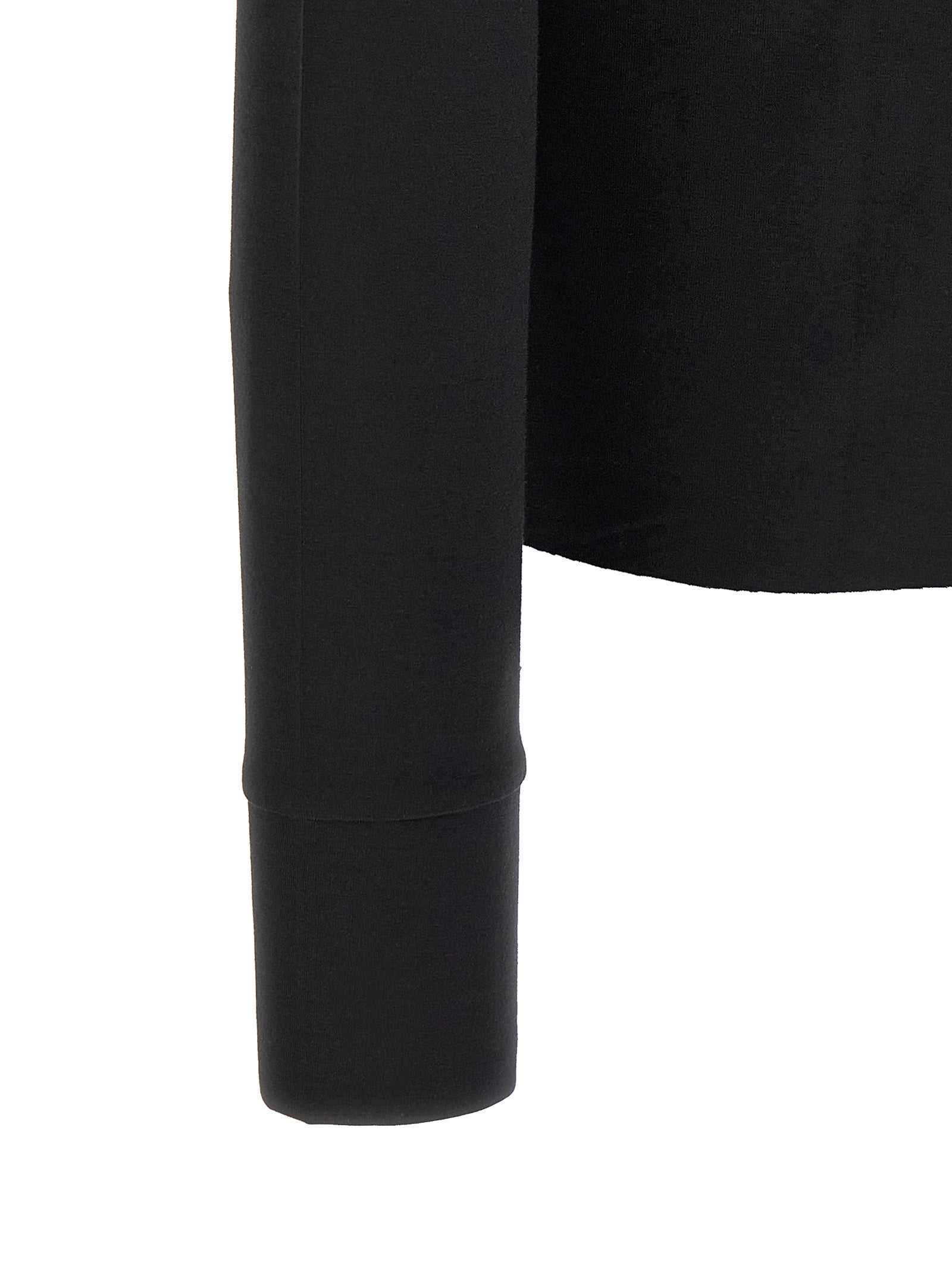 Cardigan by Thom Krom for men in viscose black features a dramatic silhouette, showcasing a sophisticated and dramatic detail for a timeless, premium look.