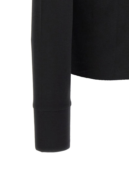 Cardigan by Thom Krom for men in viscose black features a dramatic silhouette, showcasing a sophisticated and dramatic detail for a timeless, premium look.