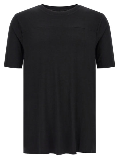 T-Shirt by Thom Krom for men in viscose black showcases a unassuming silhouette, artfully detailed with a refined crew neckline and unassuming short-sleeve for a sophisticated, contemporary look.