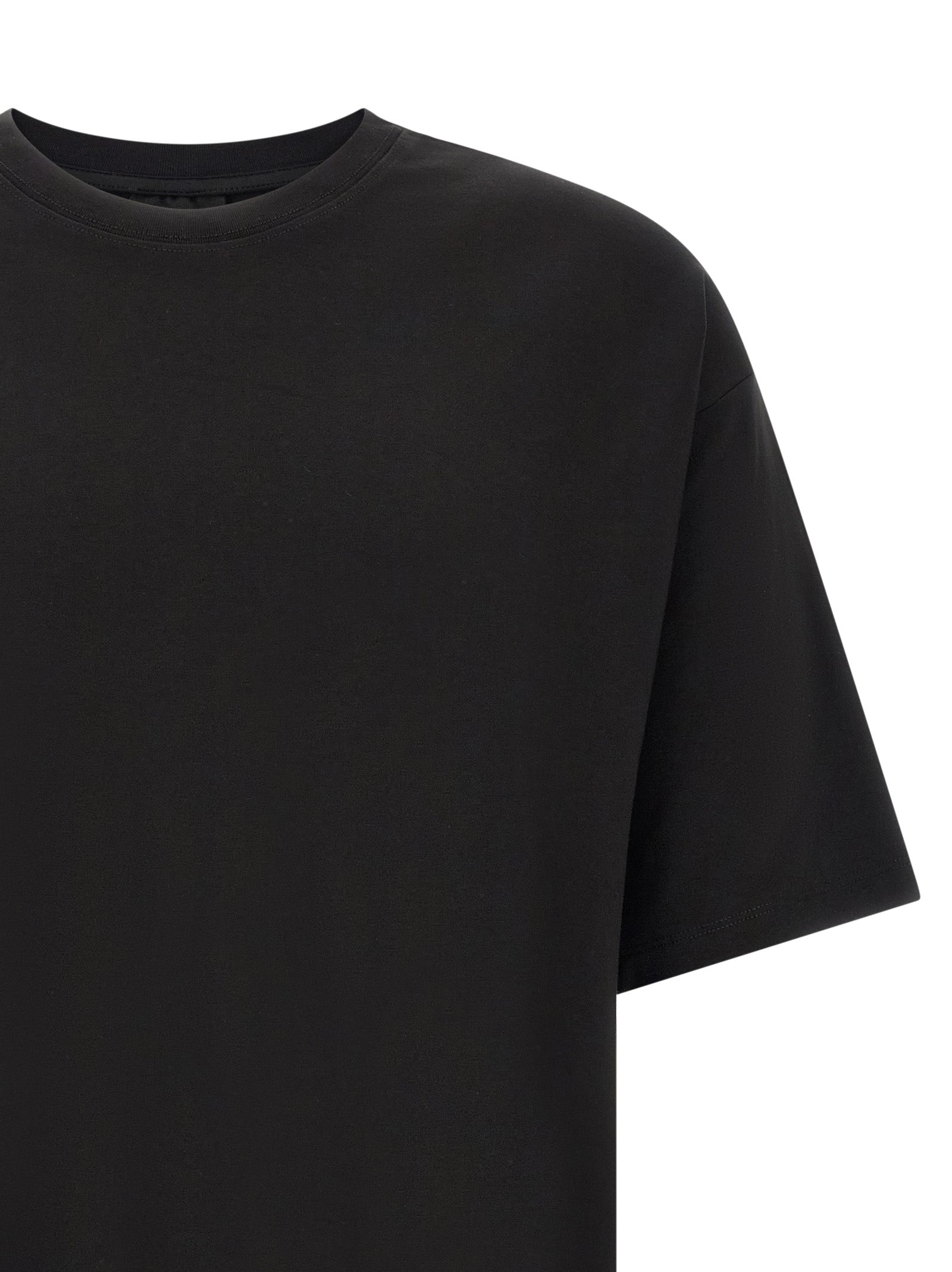 T-Shirt by Thom Krom for men in modal & cotton black & signature showcases a unassuming silhouette, artfully detailed with a refined and unassuming for a sophisticated, contemporary look.