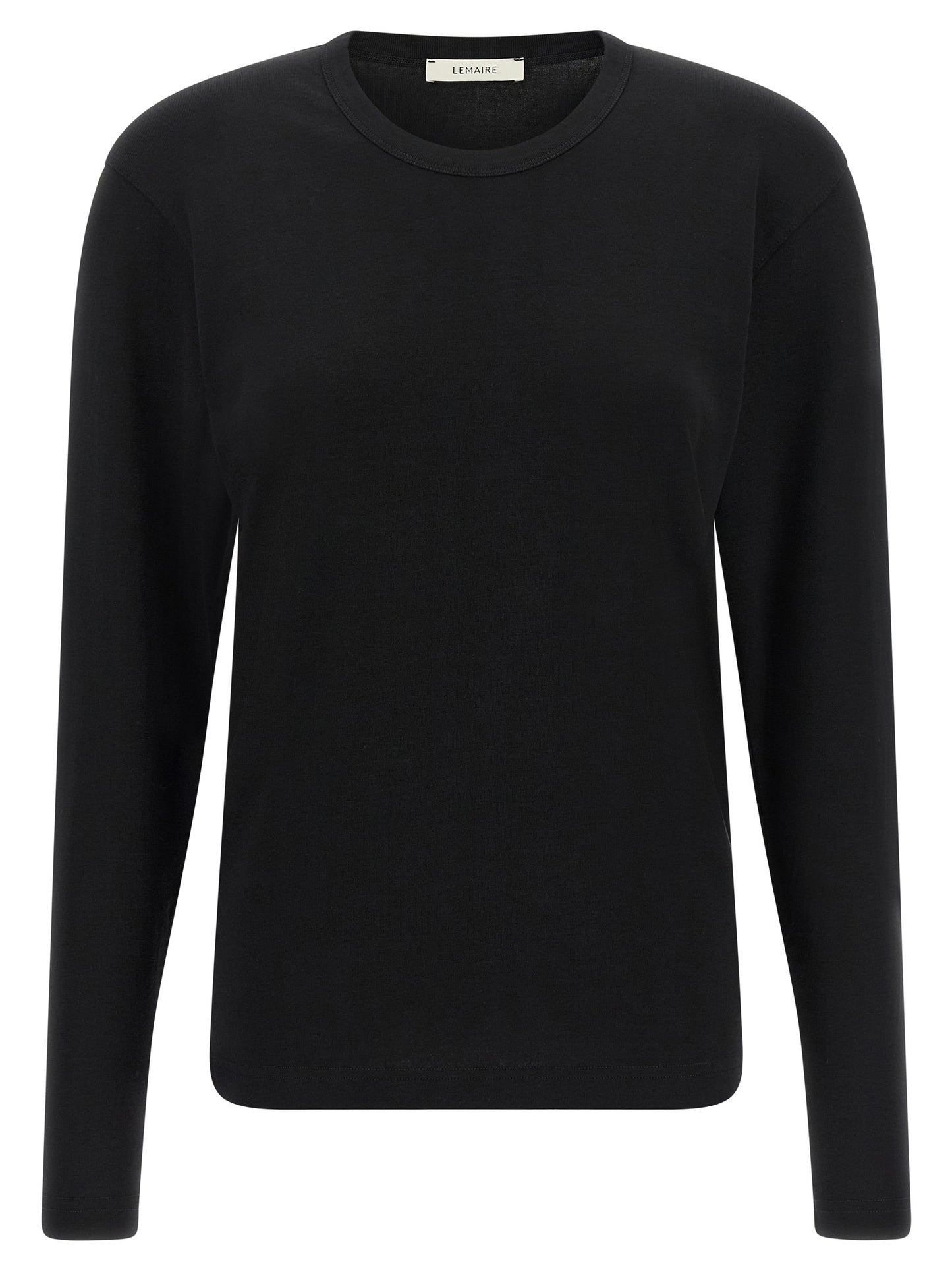 Cardigan by Lemaire for women in cotton black features an crisp silhouette, showcasing a sophisticated crew neckline and long-sleeve detail for a truly crisp finish.