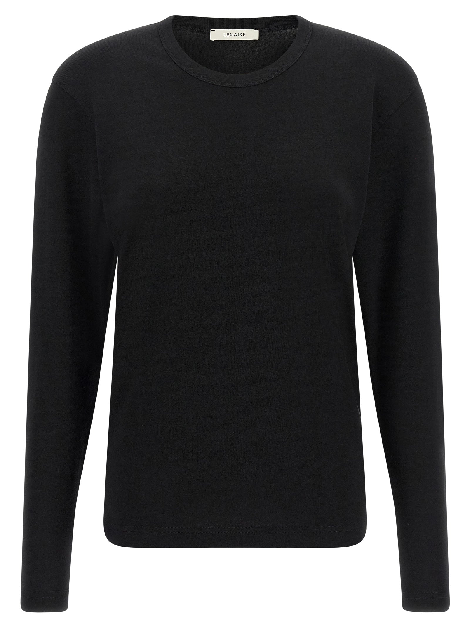 Cardigan by Lemaire for women in cotton black features an crisp silhouette, showcasing a sophisticated crew neckline and long-sleeve detail for a truly crisp finish.
