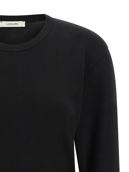Cardigan by Lemaire for women in cotton black presents a textural silhouette, artfully finished with a textural and for a sophisticated, textural look.