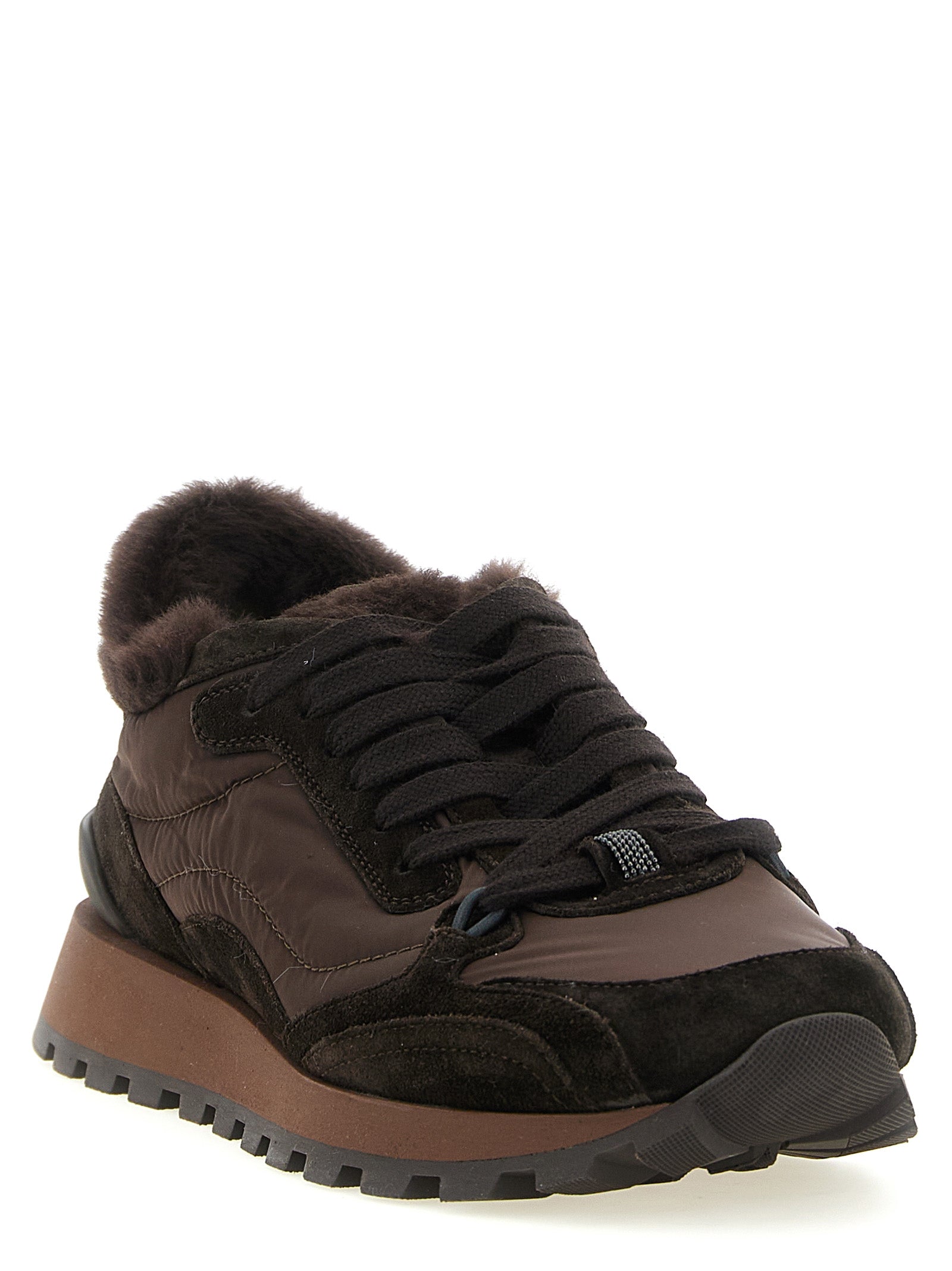 Athletic Sneakers by Brunello Cucinelli for women in tu & suede calfskin leather black & signature features an timeless silhouette from the Monile Play Women's Athletic TU & Suede Calfskin Leather Sneakers collection, showcasing a timeless athletic style for a timeless look.