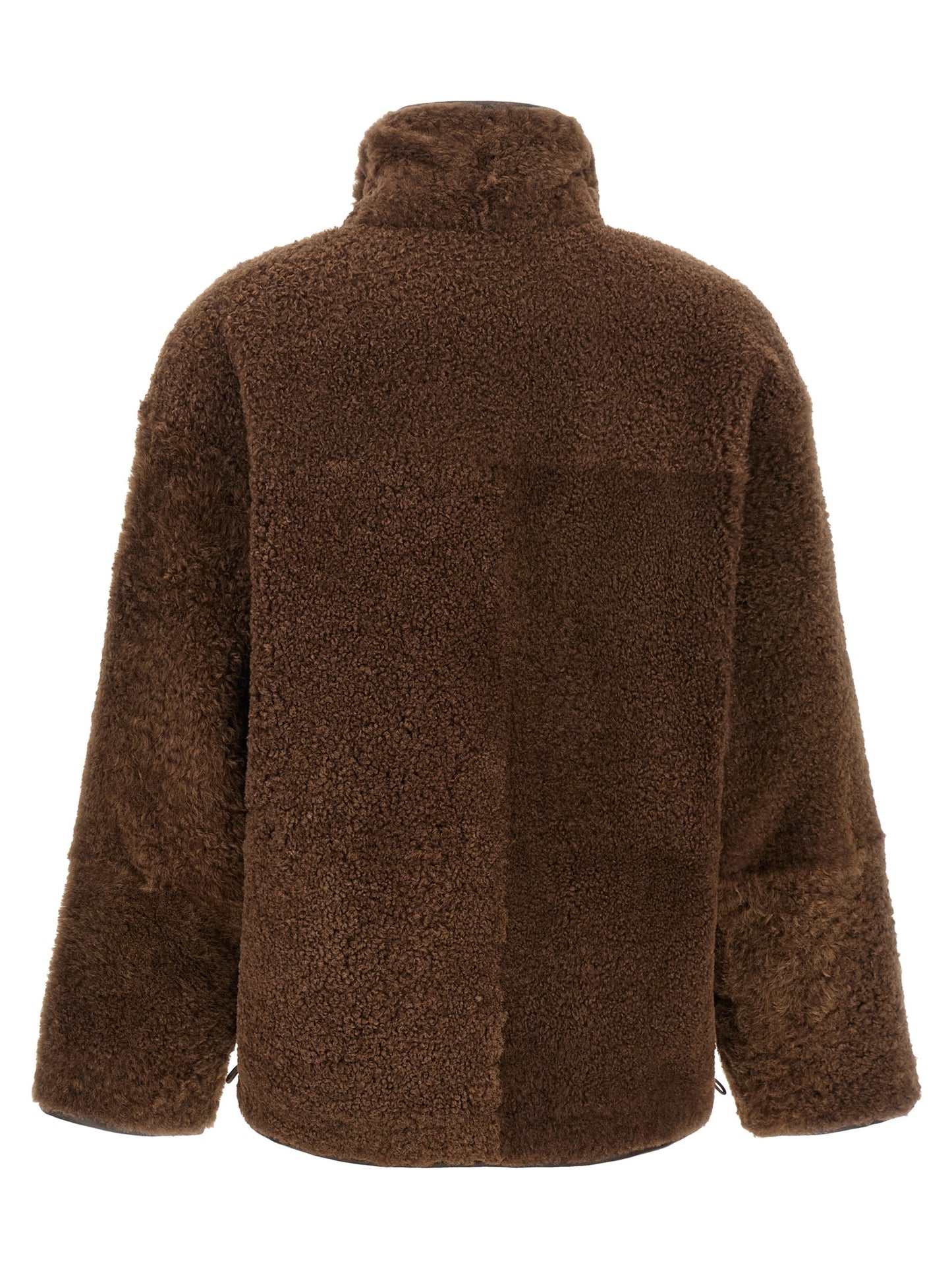 Brunello Cucinelli Fuzzy Women's Reversible Biker Lamb Leather & Fur Jacket - Brown