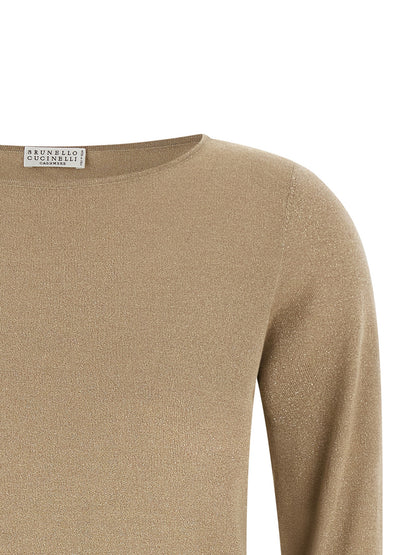 Cardigan by Brunello Cucinelli for women in cashmere silk beige features an crisp silhouette, showcasing a sophisticated and detail for a truly crisp finish.