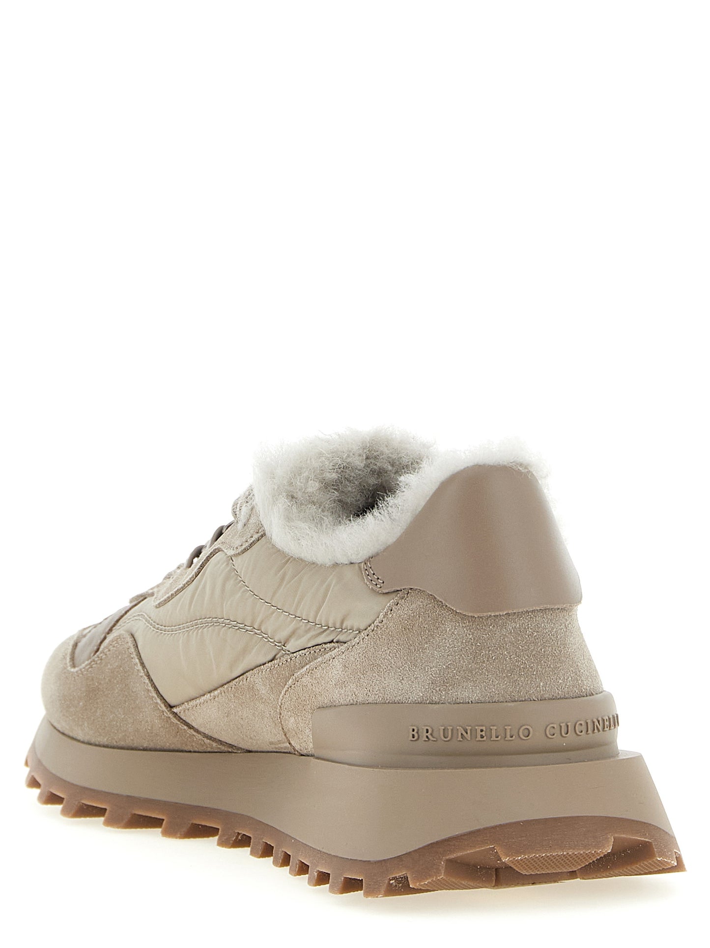Athletic Sneakers by Brunello Cucinelli for women in tu cotton & suede calfskin leather beige & sand features an exquisite silhouette, showcasing the premium athletic style of the Monile Play Women's Athletic TU Cotton & Suede Calfskin Leather Sneakers with an exquisite finish.