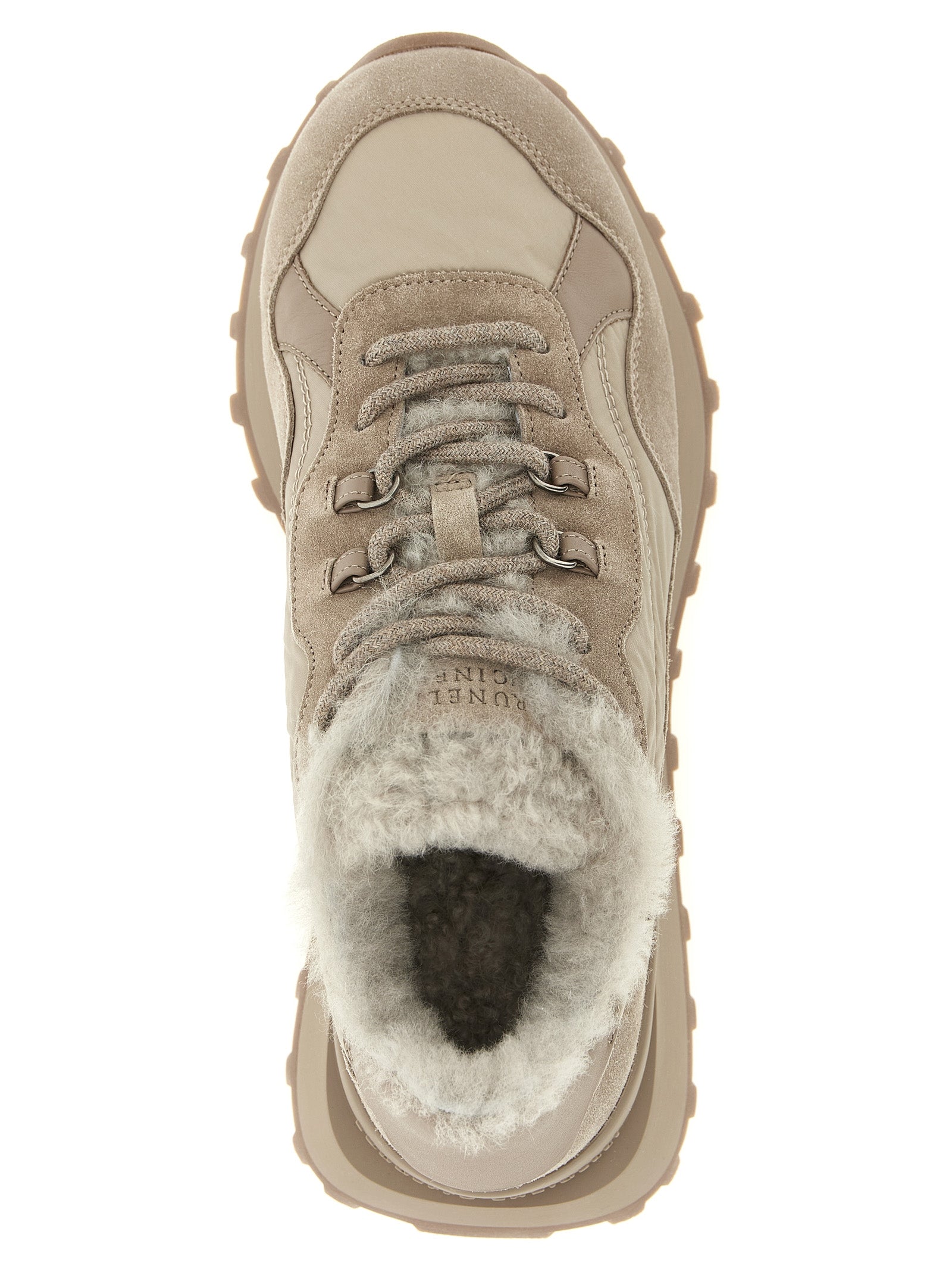 Athletic Sneakers by Brunello Cucinelli for women in tu cotton & suede calfskin leather beige & sand features an effortless chic silhouette, showcasing the signature athletic style of the Monile Play Women's Athletic TU Cotton & Suede Calfskin Leather Sneakers collection with a truly effortless chic finish.