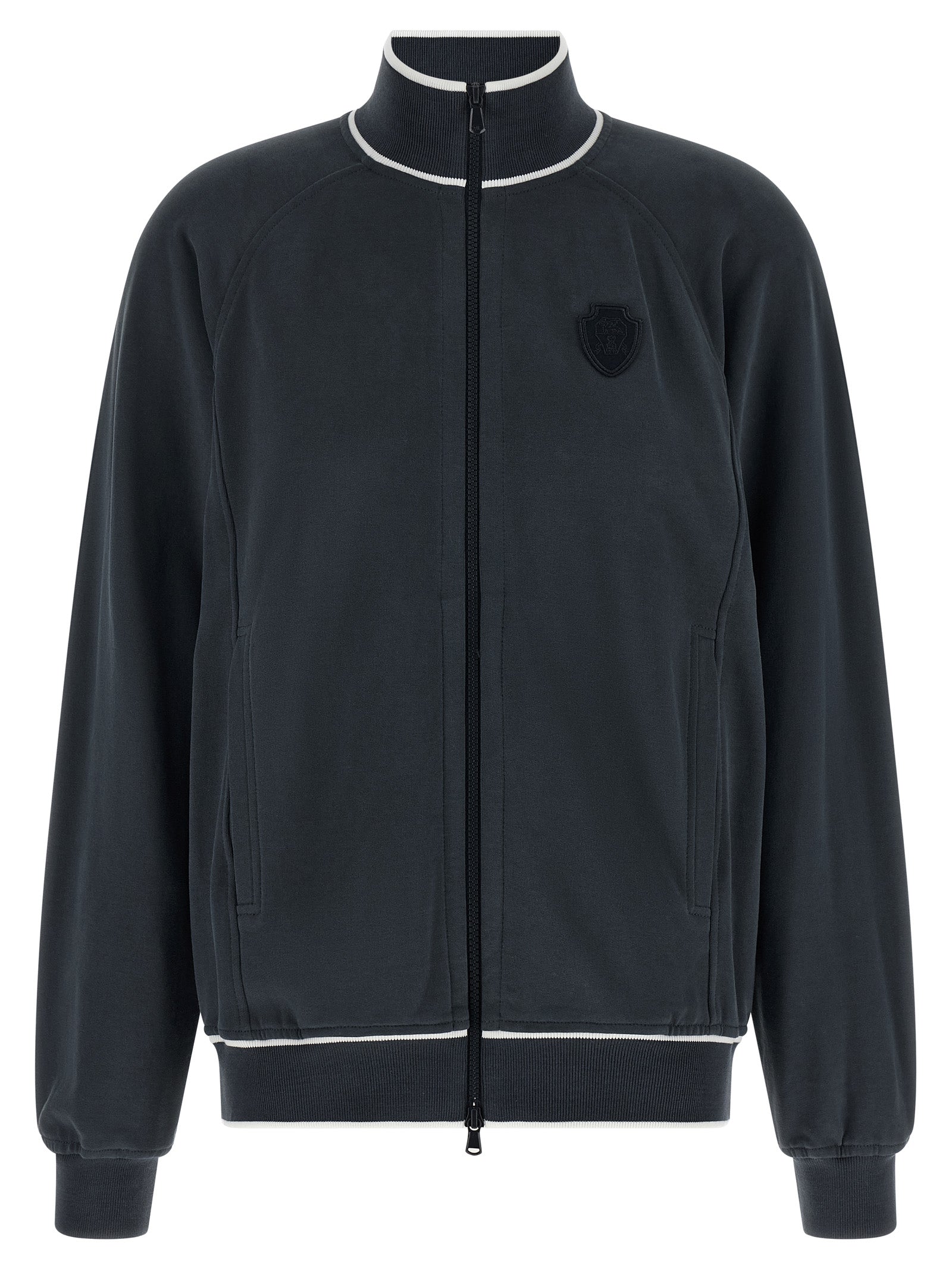 Activewear Sweatshirt by Brunello Cucinelli for women in cotton dark-blue & signature showcases a versatile silhouette, artfully detailed with a versatile and for a versatile finish with .