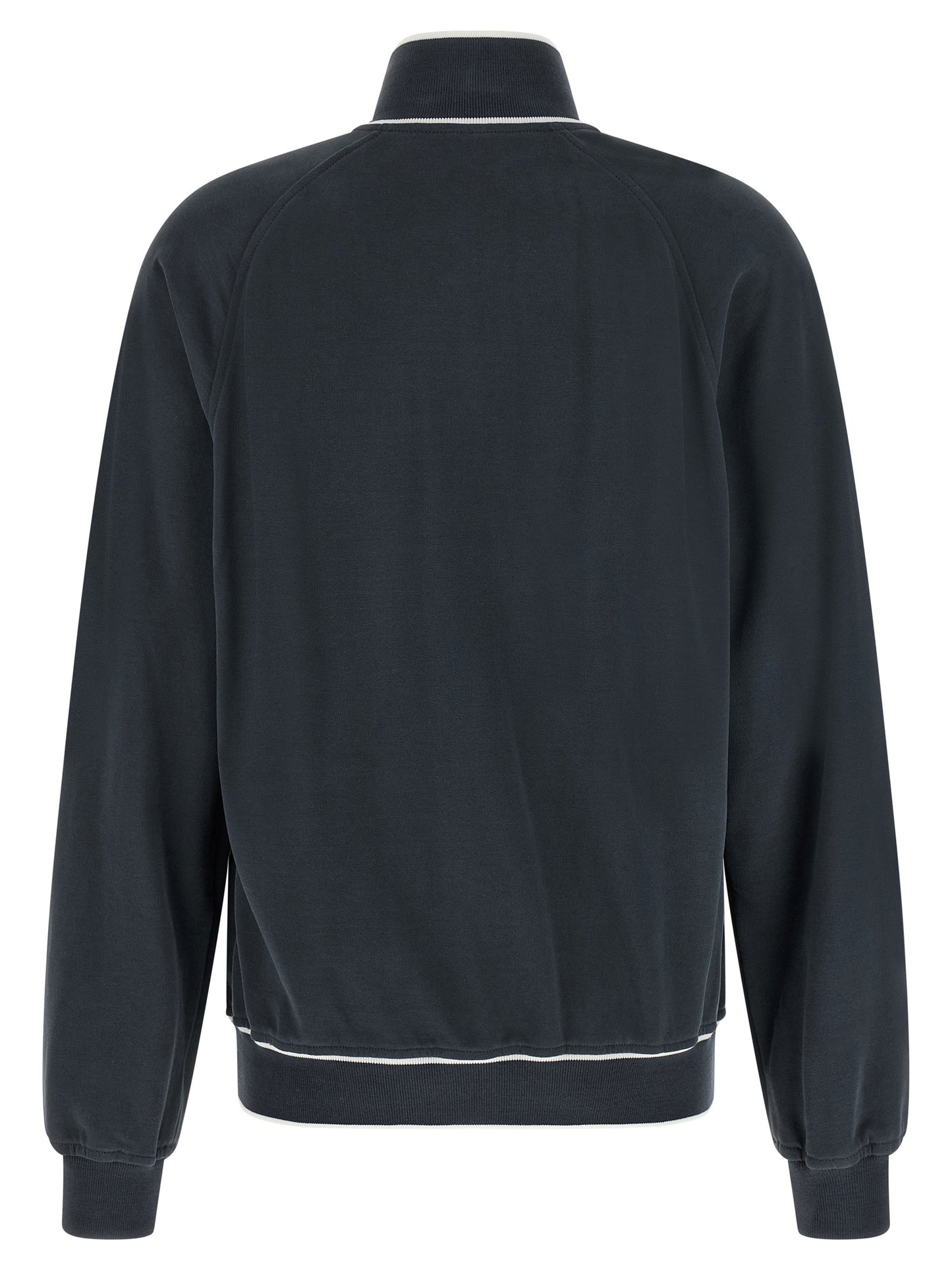 Activewear Sweatshirt by Brunello Cucinelli for women in cotton dark-blue & signature showcases a athletic silhouette with sleeves, a athletic , and high-performance for a athletic aesthetic.