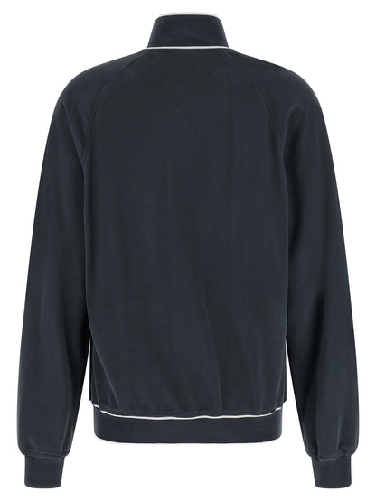 Activewear Sweatshirt by Brunello Cucinelli for women in cotton dark-blue & signature showcases a athletic silhouette with sleeves, a athletic , and high-performance for a athletic aesthetic.