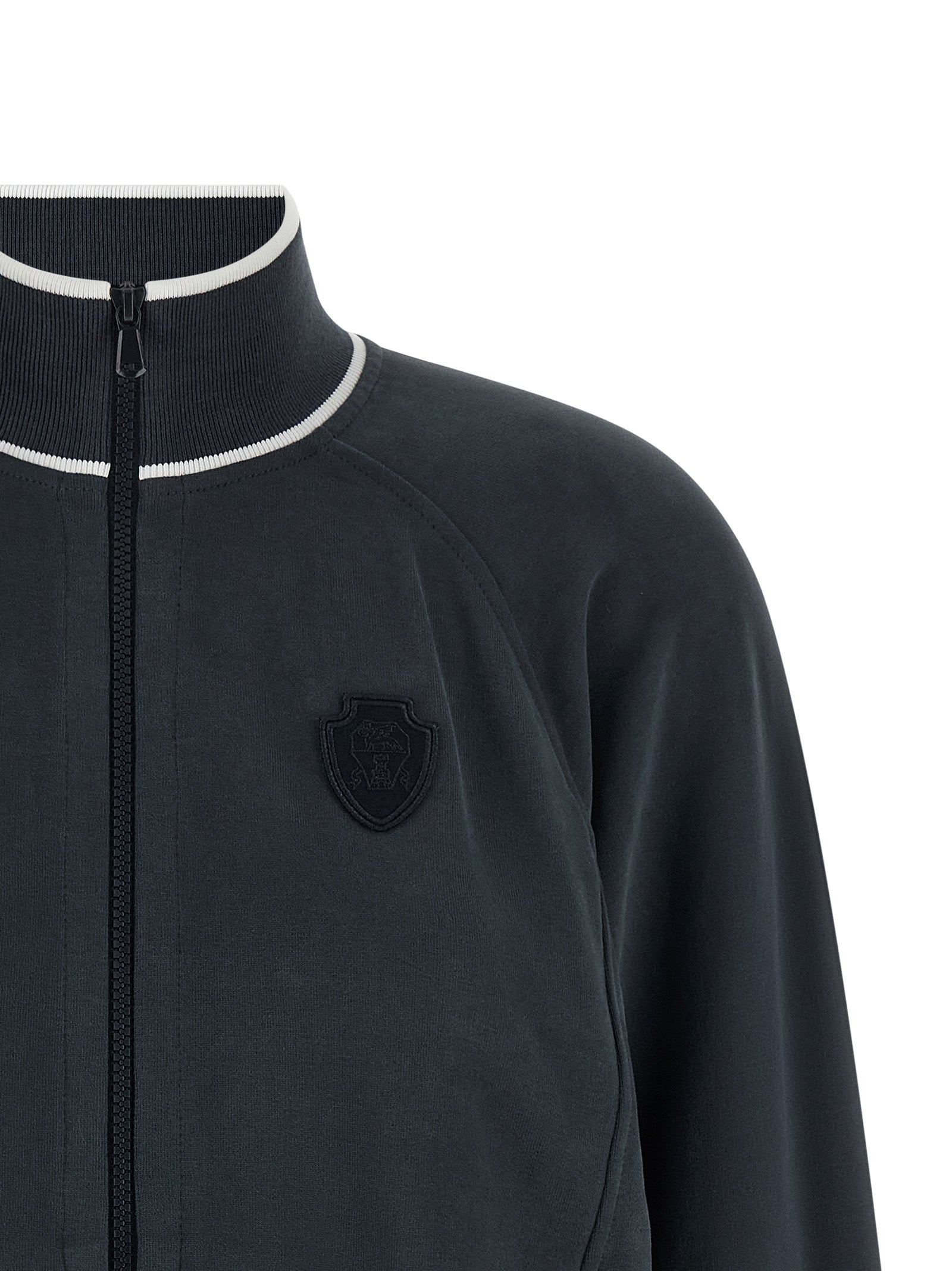 Activewear Sweatshirt by Brunello Cucinelli for women in cotton dark-blue & signature features an contemporary silhouette with , refined detailing, and an contemporary for a sophisticated performance look.