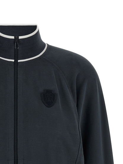 Activewear Sweatshirt by Brunello Cucinelli for women in cotton dark-blue & signature features an contemporary silhouette with , refined detailing, and an contemporary for a sophisticated performance look.