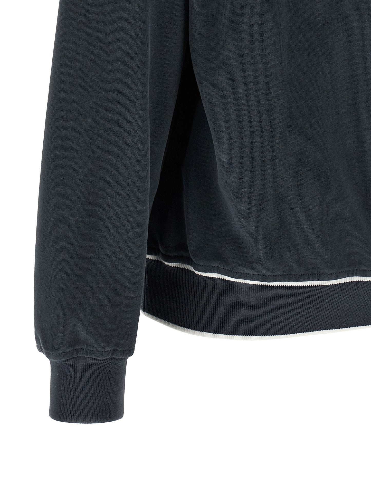 Activewear Sweatshirt by Brunello Cucinelli for women in cotton dark-blue & signature presents a dynamic silhouette, featuring a dynamic and detailed with functional .
