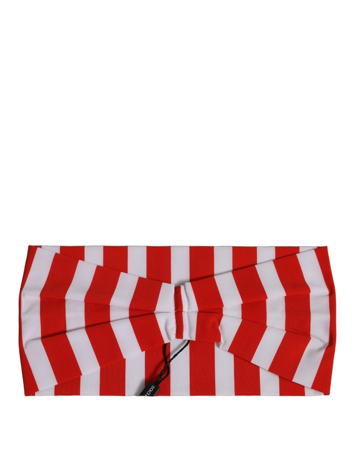 Dolce & Gabbana Stretch Nylon Headband - Red White Signature Striped