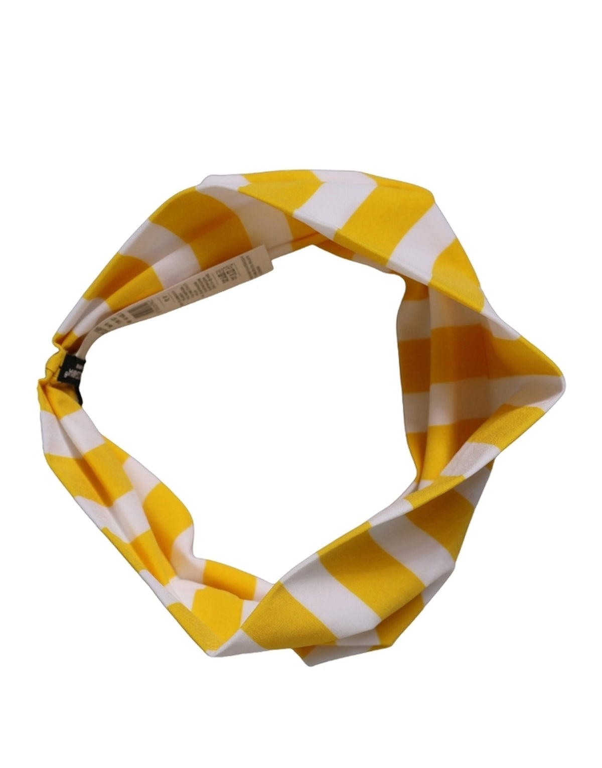 Dolce & Gabbana Stretch Nylon Headband - White Yellow Signature Striped
