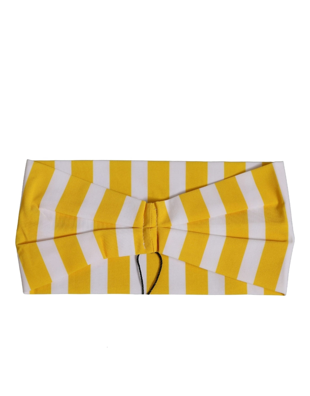 Dolce & Gabbana Stretch Nylon Headband - White Yellow Signature Striped