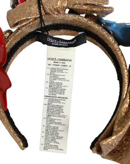 Dolce & Gabbana Nylon Polyester & Acetate Headband - Gold Multicolor