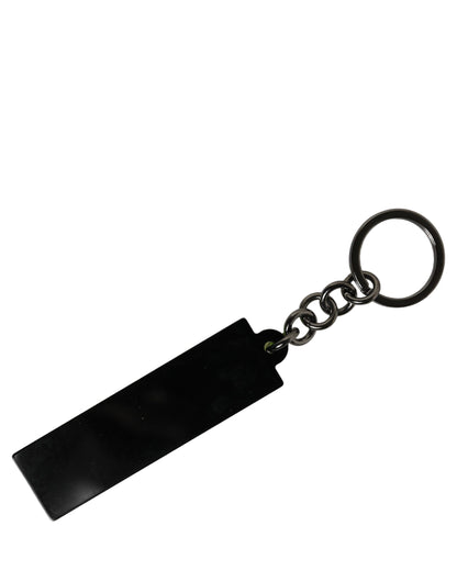 Dolce & Gabbana Neon Green Logo Print Charm Metal Keychain Keyring