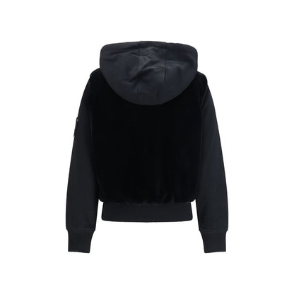 Sweatshirt Hoodie by Moose Knuckles for women in fur & cotton black, silver & signature features a authentic silhouette, showcasing a sophisticated hooded neckline and authentic detail for a refined finish.