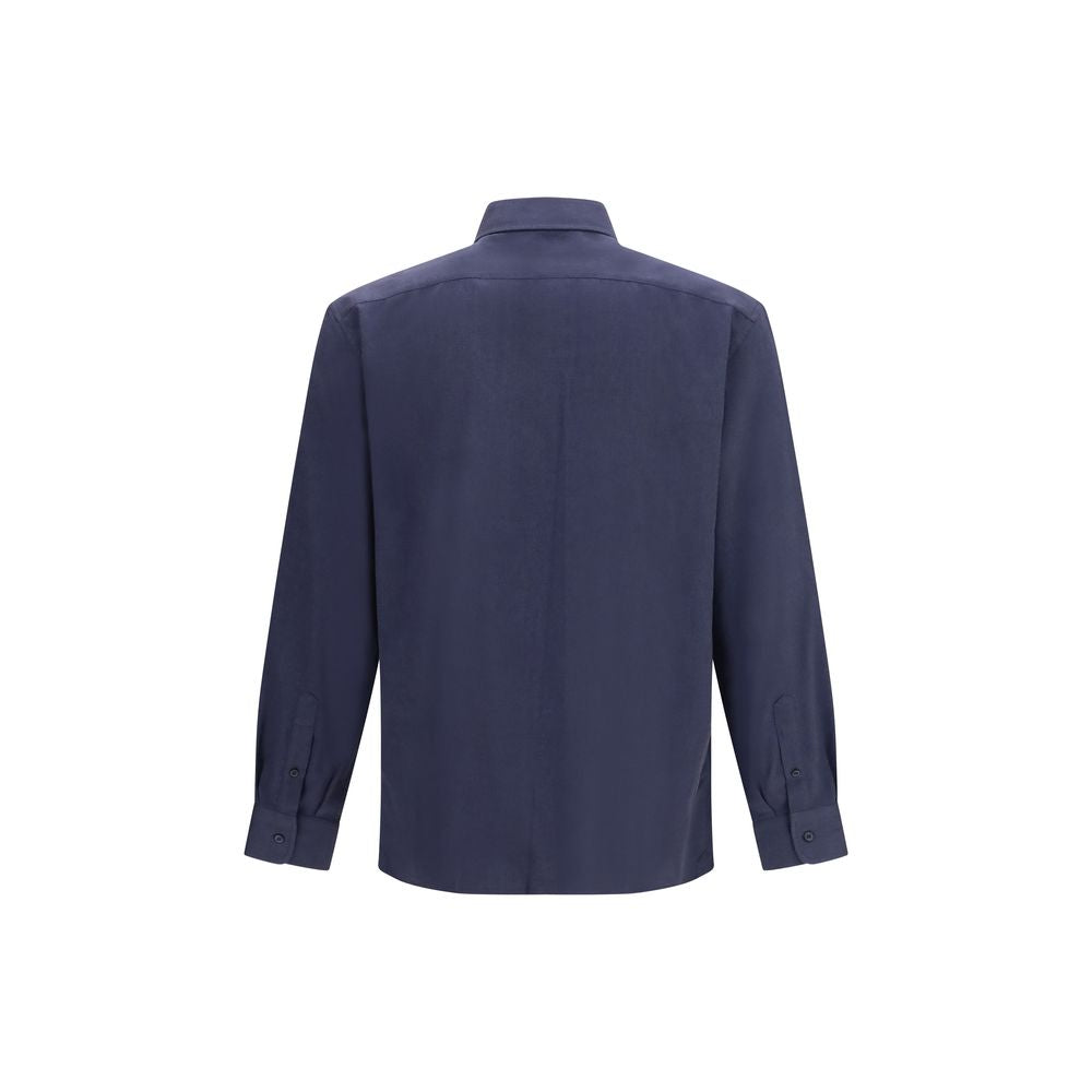Dress Shirt by Brunello Cucinelli for men in lyocell & cotton blue & patterned presents a discerning silhouette, showcasing a sophisticated and for a truly discerning finish.