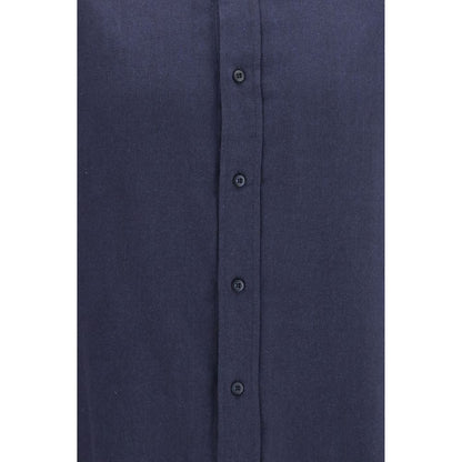 Dress Shirt by Brunello Cucinelli for men in lyocell & cotton blue & patterned showcases a sleek silhouette, elegantly detailed with a sleek and for a sleek finish.