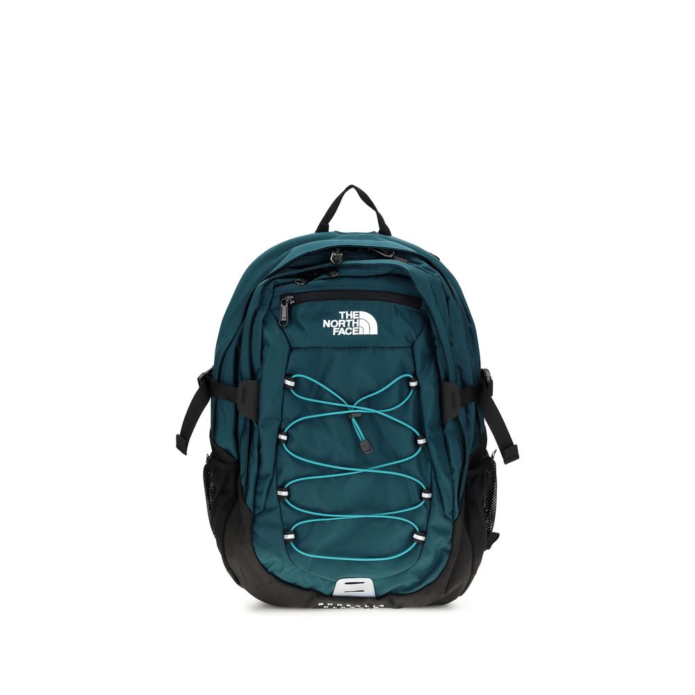 Medium Flap Backpack Shoulder Bag by The North Face for men in nylon & calf leather bicolour & green presents a versatile silhouette, showcasing a secure snap & flap and versatile with versatile shoulder-strap, backpack-strap, adjustable-strap, belt-strap & handle for a sophisticated look.