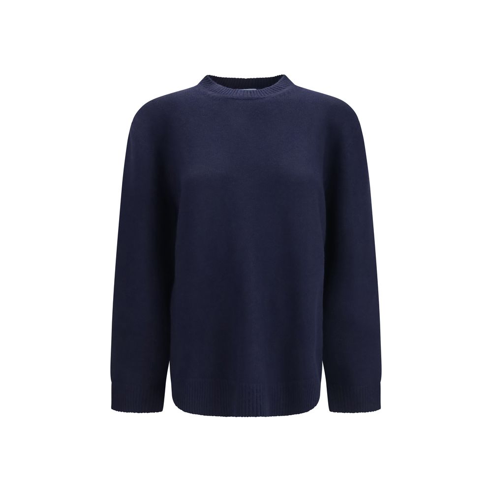 Sweatshirt by Prada for women in wool & suede leather blue & signature features an magnificent silhouette, showcasing a sophisticated crew neckline and long-sleeve detail for a truly magnificent finish.