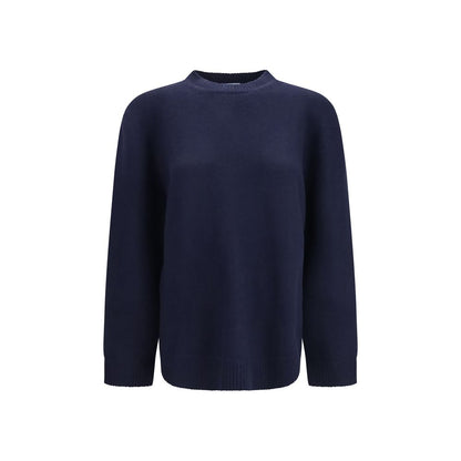 Sweatshirt by Prada for women in wool & suede leather blue & signature features an magnificent silhouette, showcasing a sophisticated crew neckline and long-sleeve detail for a truly magnificent finish.