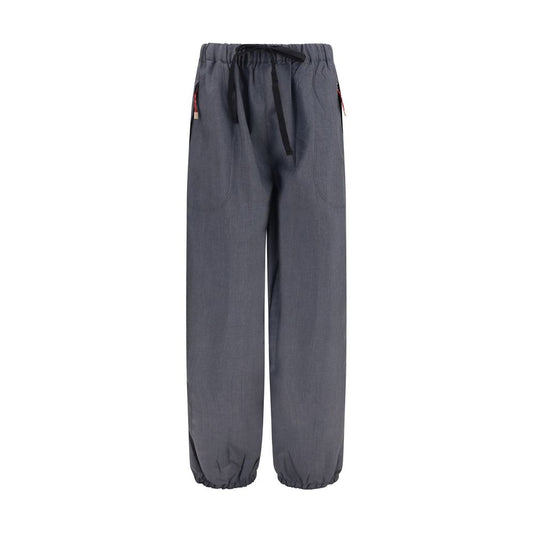 Casual Pants by Prada for women in merino wool & mohair gray features an sartorial relaxed-fit, regular-fit & wide and long with a cut for a sartorial finish.