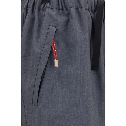 Casual Pants by Prada for women in merino wool & mohair gray features a refined silhouette with a refined relaxed-fit, regular-fit & wide, defined by a and a refined long for a refined finish.