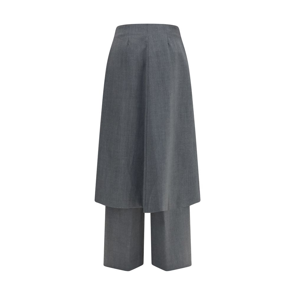 Trousers by The Latest for women in polyester & wool gray features an sartorial silhouette, showcasing a precise regular-fit & wide and long with a sartorial for a refined look.