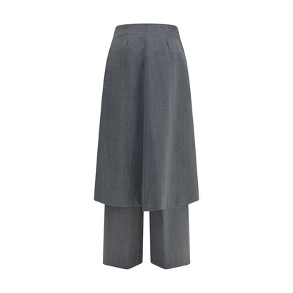 Trousers by The Latest for women in polyester & wool gray features an sartorial silhouette, showcasing a precise regular-fit & wide and long with a sartorial for a refined look.