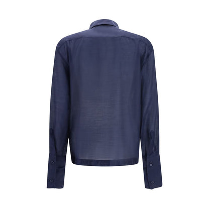 Dress Shirt by The Latest for women in merino wool & polyester blue features an polished silhouette, showcasing a sophisticated and detail for a truly polished finish.