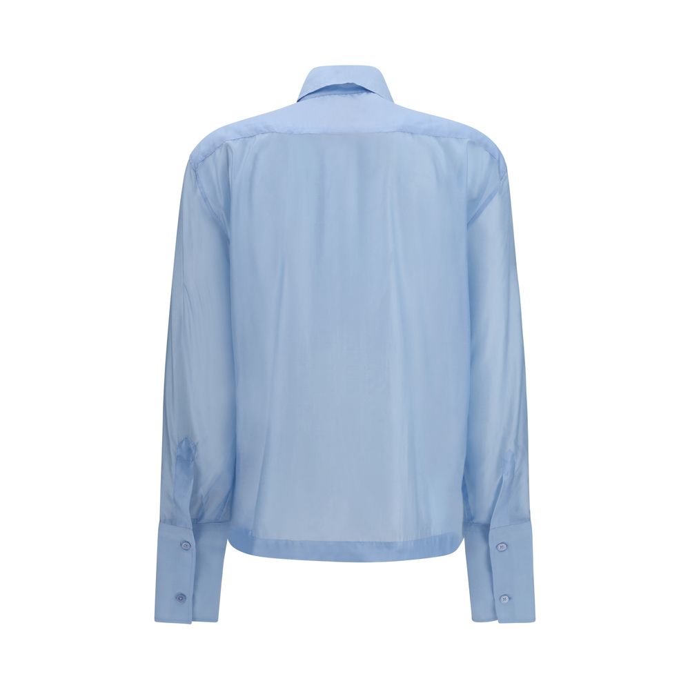 Dress Shirt by The Latest for women in merino wool & polyester blue, featuring a nuanced and nuanced for a sophisticated finish.