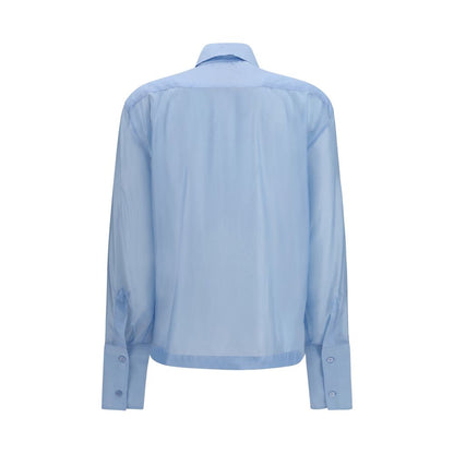 Dress Shirt by The Latest for women in merino wool & polyester blue, featuring a nuanced and nuanced for a sophisticated finish.