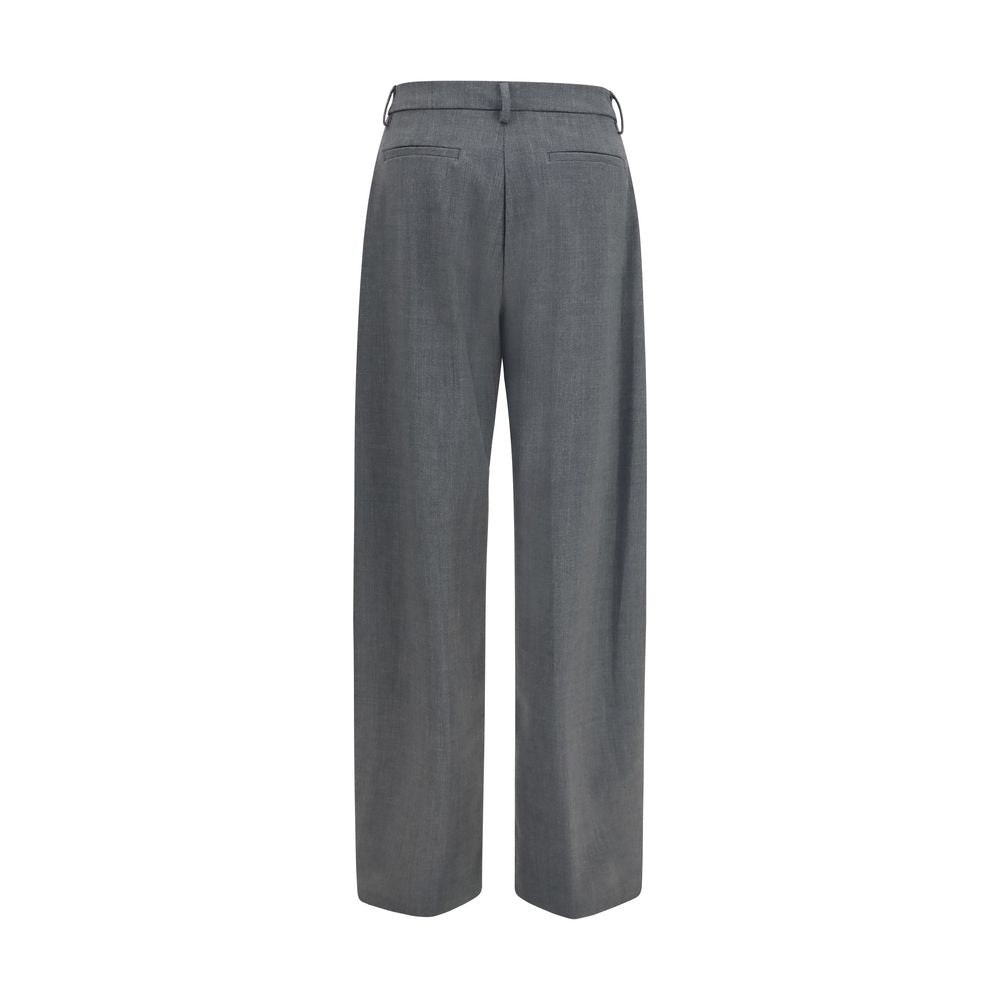 Trousers by The Latest for women in polyester & wool black & gray features an on trend silhouette, showcasing a sophisticated straight-leg & regular-fit with a long and for an on trend finish.