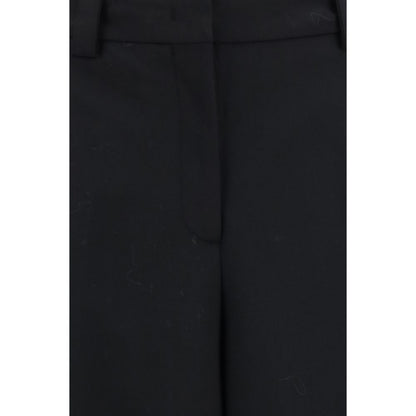 Casual Pants by The Latest for women in polyester & wool black presents a tailored silhouette, showcasing a tailored straight-leg, regular-fit & wide and long cut with a refined for a truly tailored aesthetic.