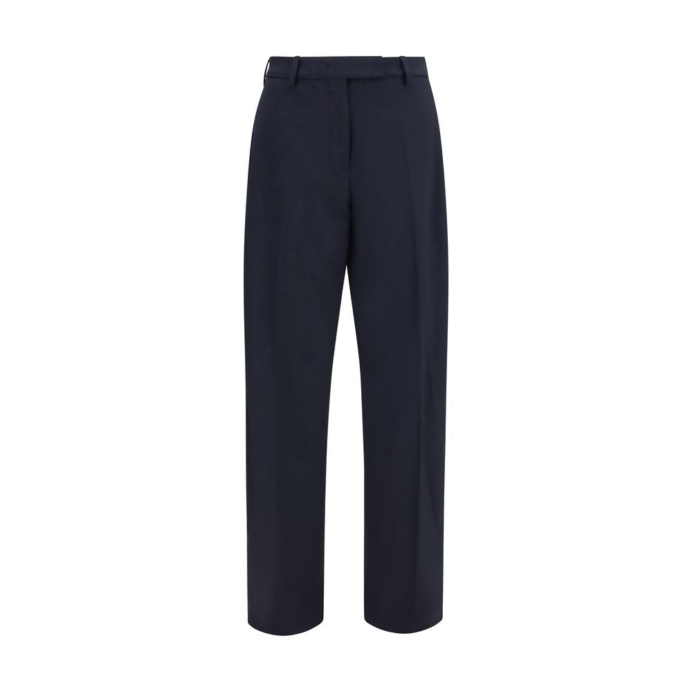 Trousers by The Latest for women in polyester & wool black & blue features a tailored silhouette with a tailored straight-leg & regular-fit, defined by its long and a sophisticated .