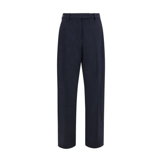 Trousers by The Latest for women in polyester & wool black & blue features a tailored silhouette with a tailored straight-leg & regular-fit, defined by its long and a sophisticated .